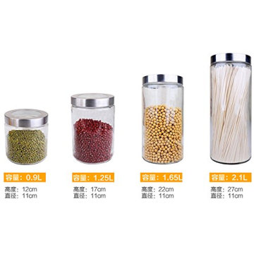 0.9L 1.25L 1.65L 2.1L clear food storage glass jar